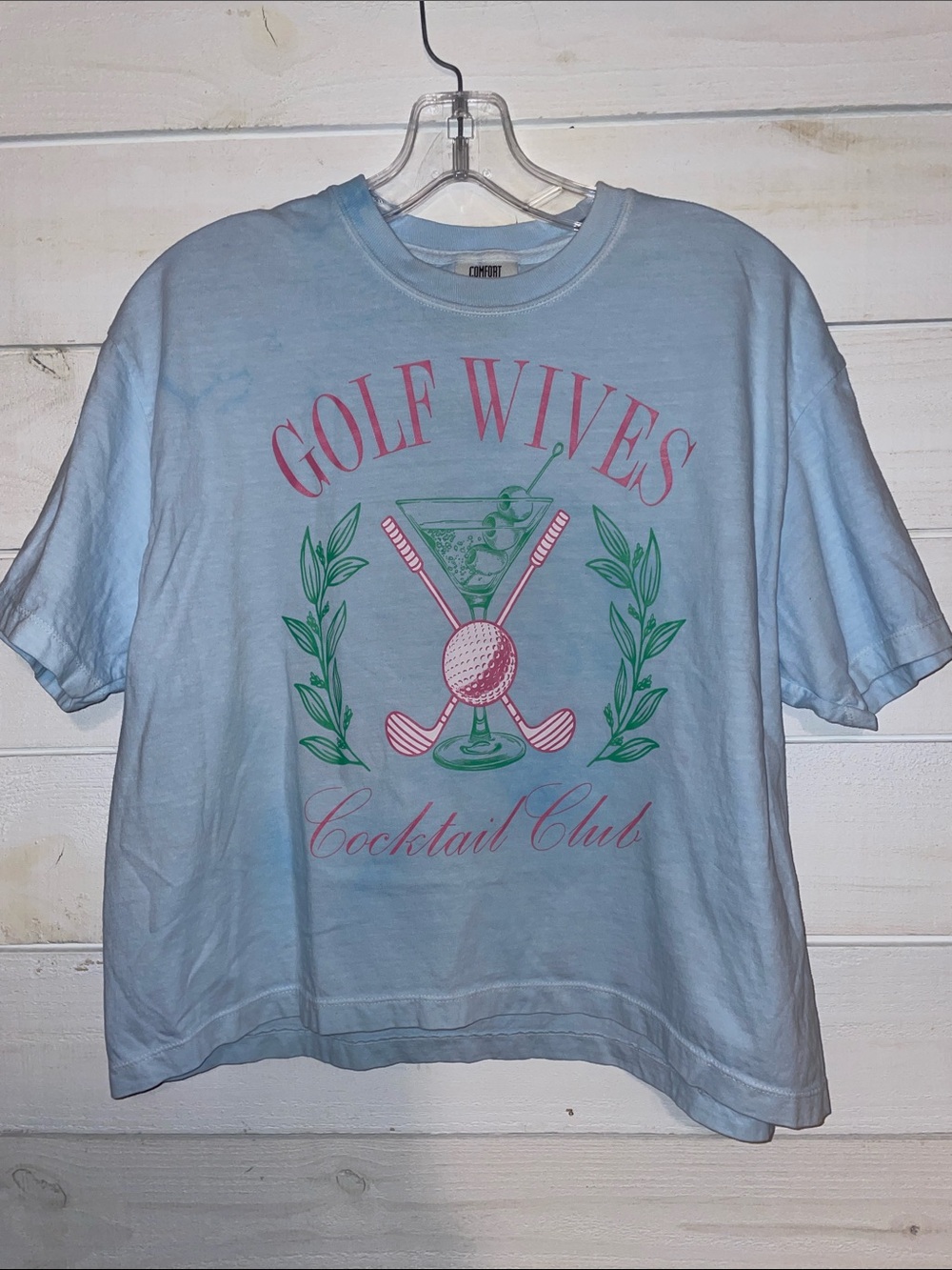 Comfort Colors Light Blue Golf Wives Cocktail Club Short-Sleeve Tee